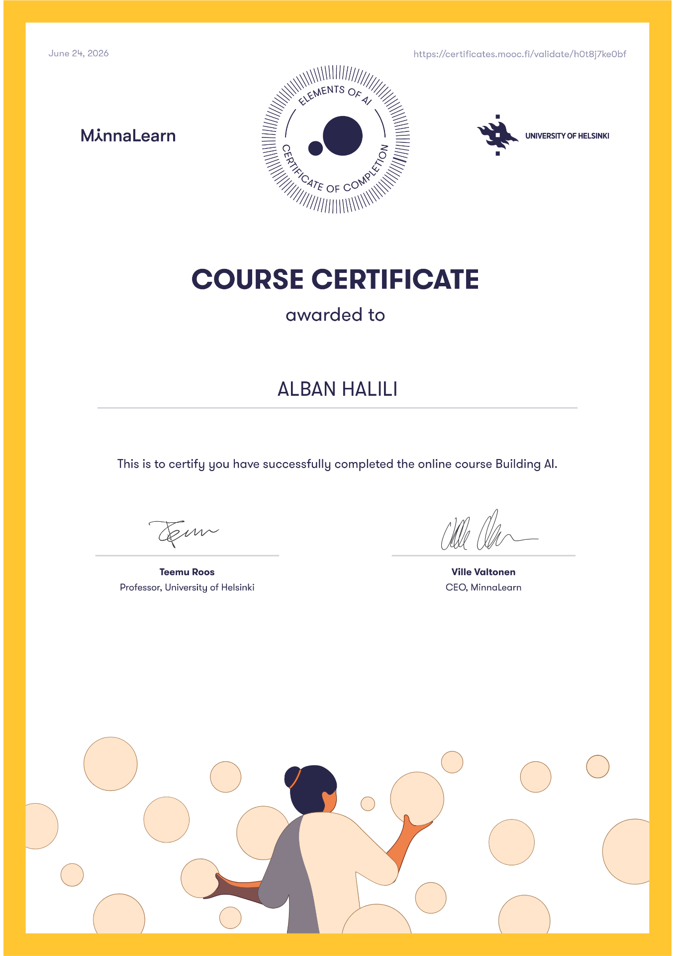 Building AI – Zertifikat