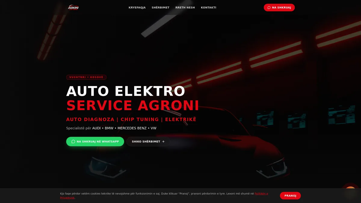 AGRONI Auto Connect – Automotive Website Screenshot